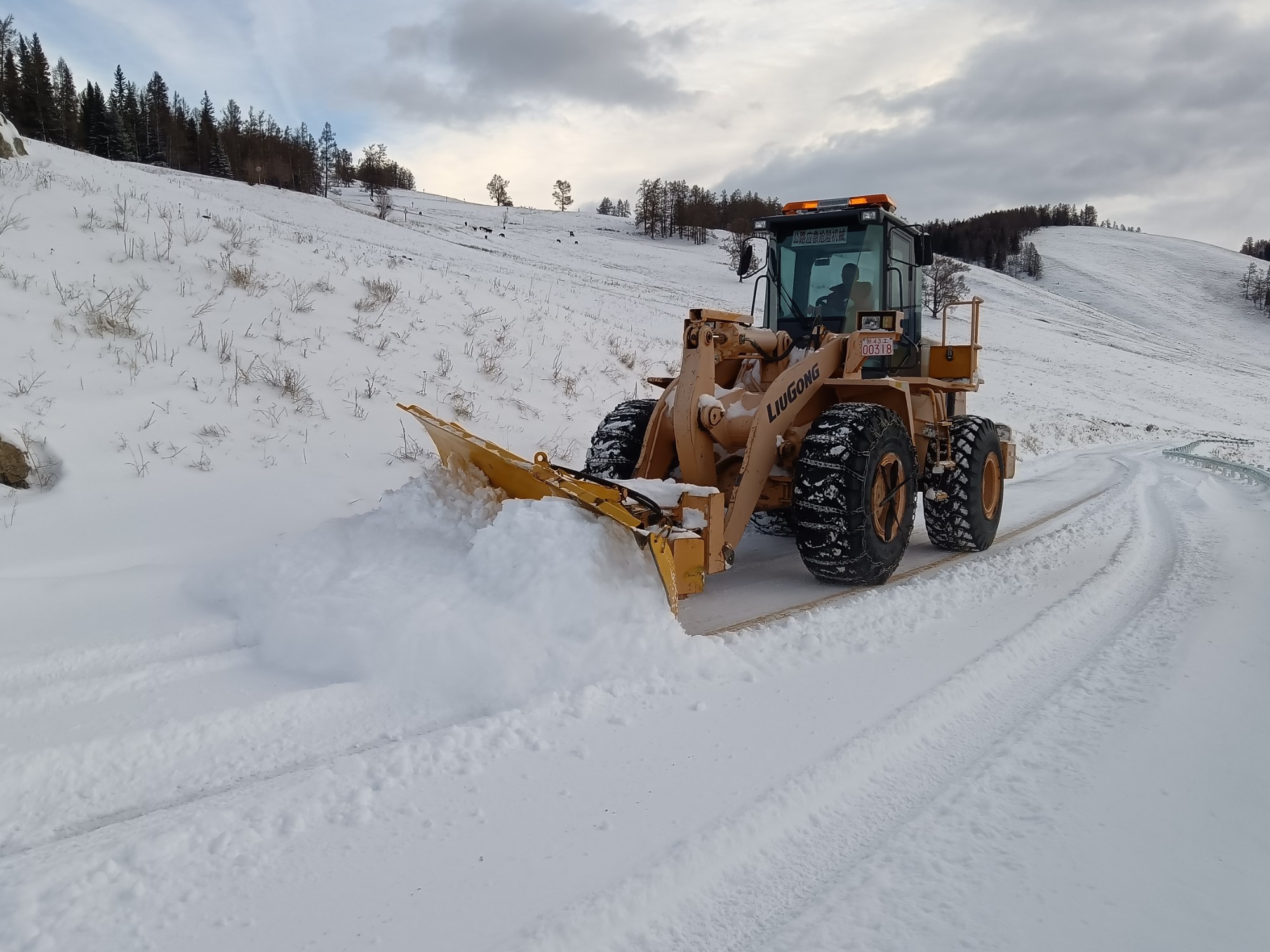 哈巴河公路管理分局装载机除雪  图：赵卫峰.jpg